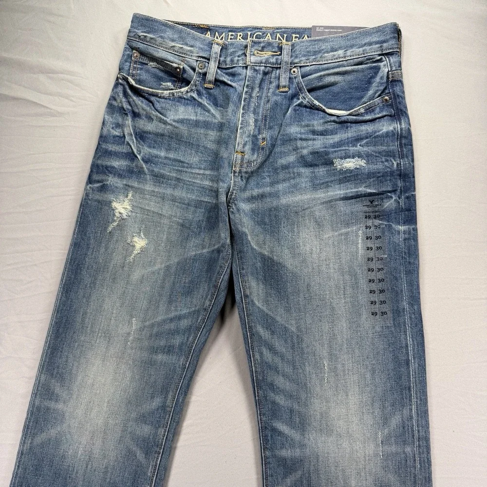 American Eagle Jeans Mens 29x30 Relaxed Fit Denim Straight Leg Work Pockets NWT